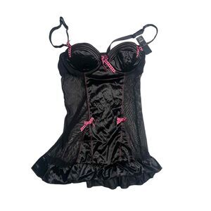 Y2K Rampage Babydoll Mesh Mini Dress NWT Sz Large Sexy‎ lingerie